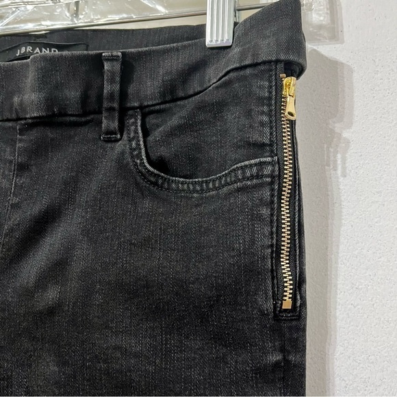 J BRAND Camille Piano Black Skinny Jeans with Side Zip Size 26 - Picture 4 of 12